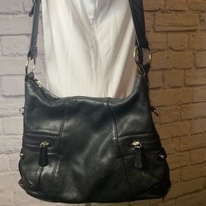 Genuine Black Leather Bag with pockets